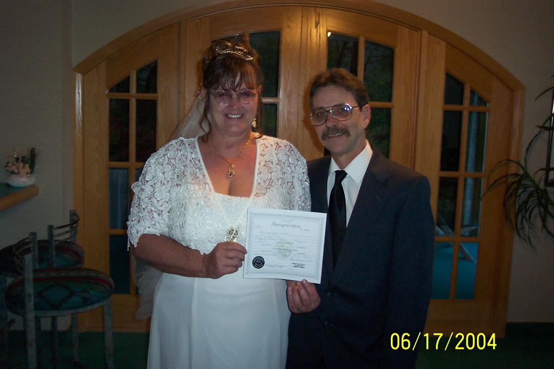 Doug and Liz on their wedding day